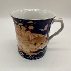 Cathy Takahashi Kitty Cat Tea Cup Coffee Cup/Mug Vintage Hand Decorated